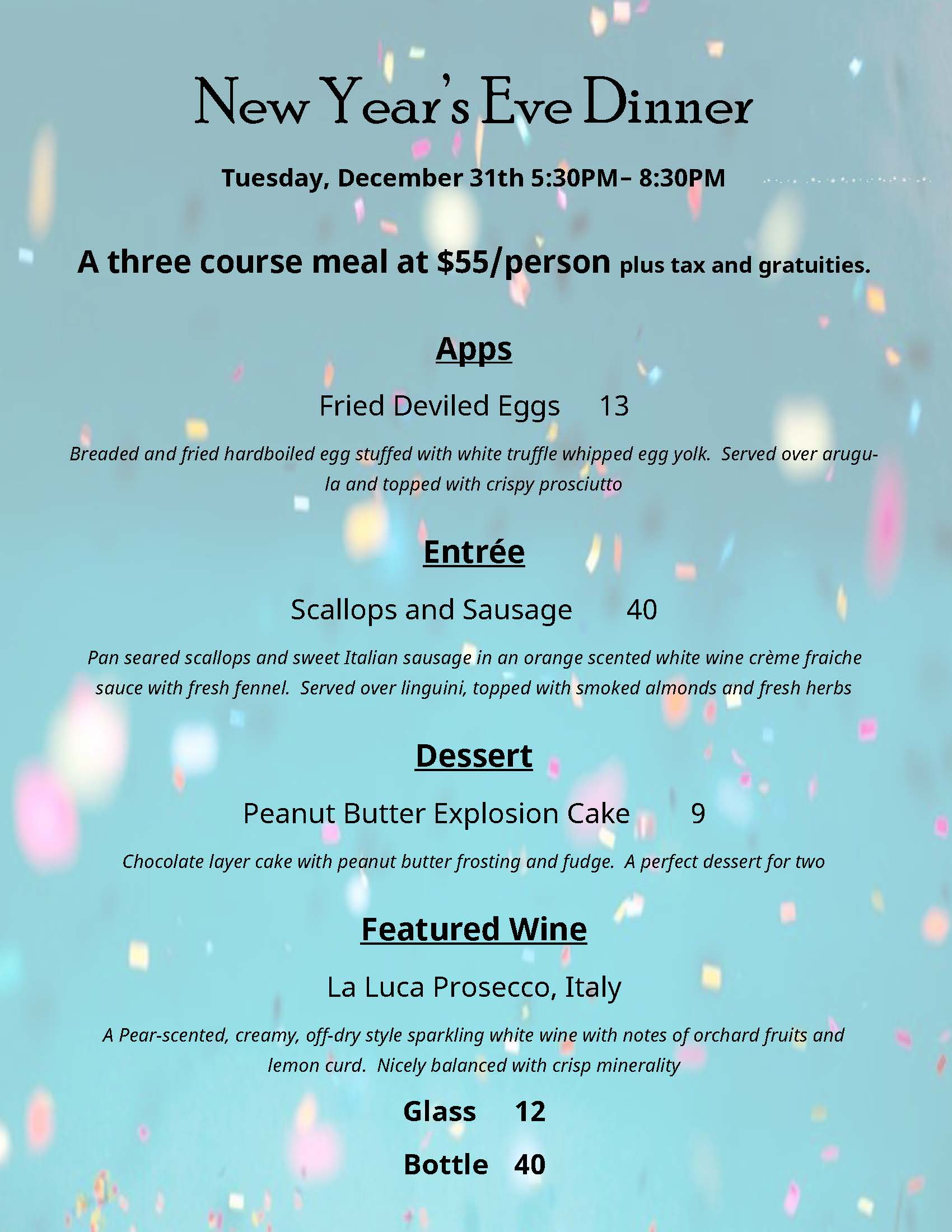 nye menu